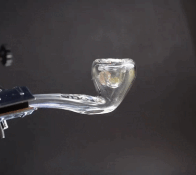Glenns Briar Vented Glass Hash Pipe