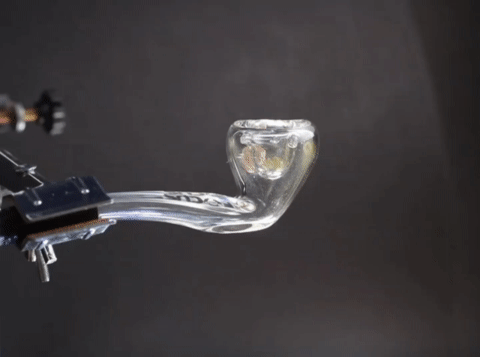 Glenns Briar Vented Glass Hash Pipe