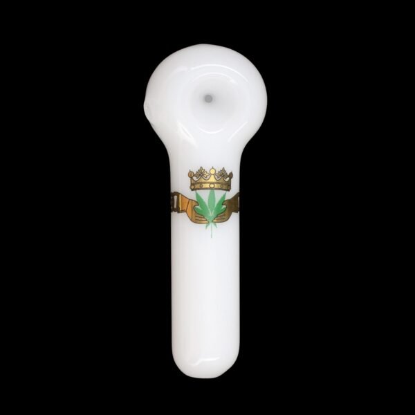 White Claddagh Glass Pipe