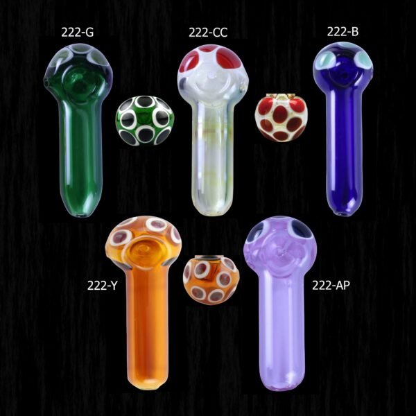 Double Dot Glass Pipes in Many Colors
