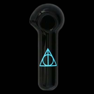 Deathly Hallows Glow in the Dark Glass Pipe Black