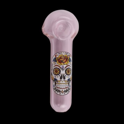 Sugar Skull Label Glass Pipe