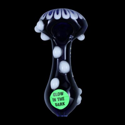 Flower Head with Glow Dots Glass Pipe