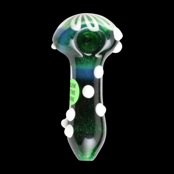 Flower Head with Glow Dots Glass Pipe