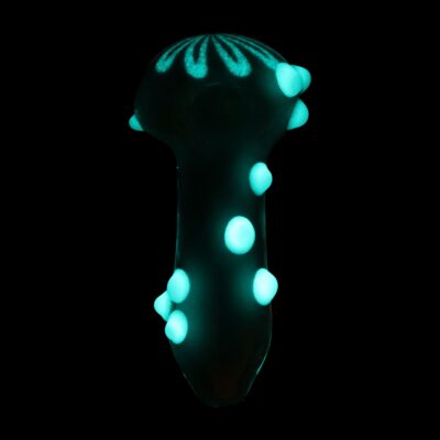 Flower Head with Glow Dots Glass Pipe