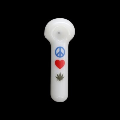 Peace Love and Cannabis Glass Pipe