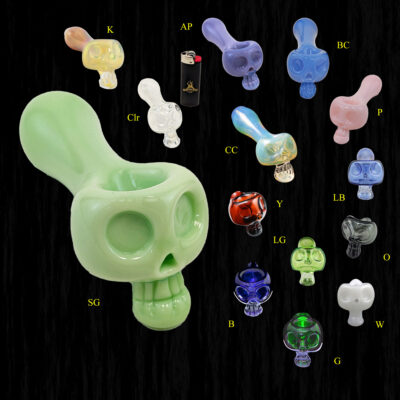 Bone Head Skull Glass Pipe