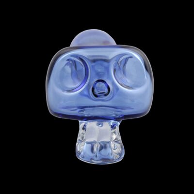 Bone Head Skull Glass Pipe Light Blue