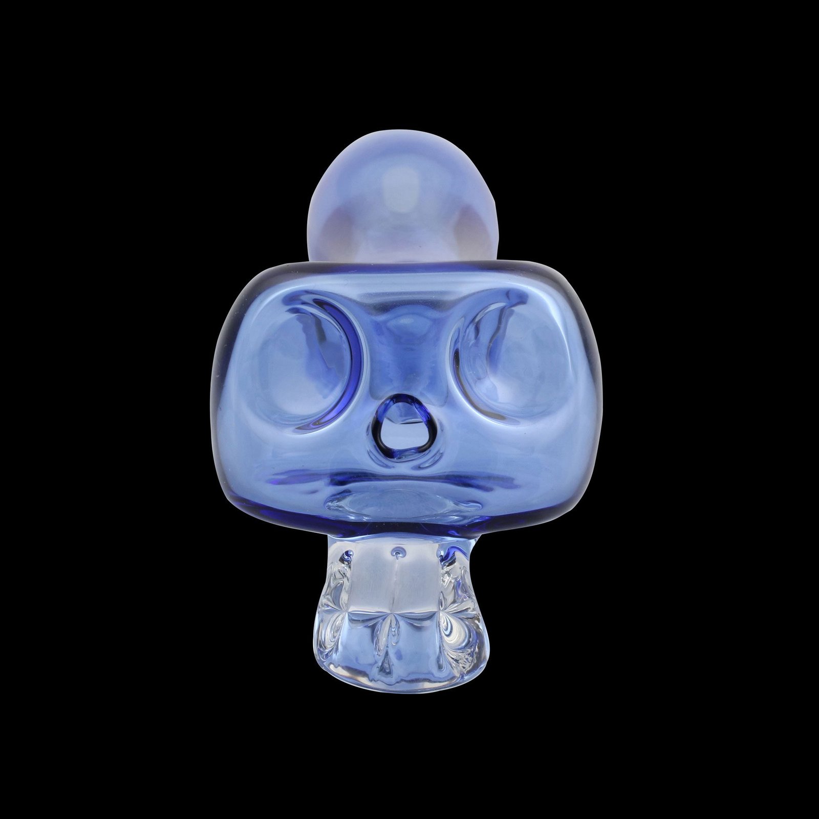 Bone Head Skull Glass Pipe Light Blue