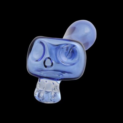 Bone Head Skull Glass Pipe Light Blue