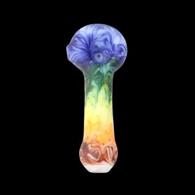 Rainbow Halocline Sandblasted Glass Pipe