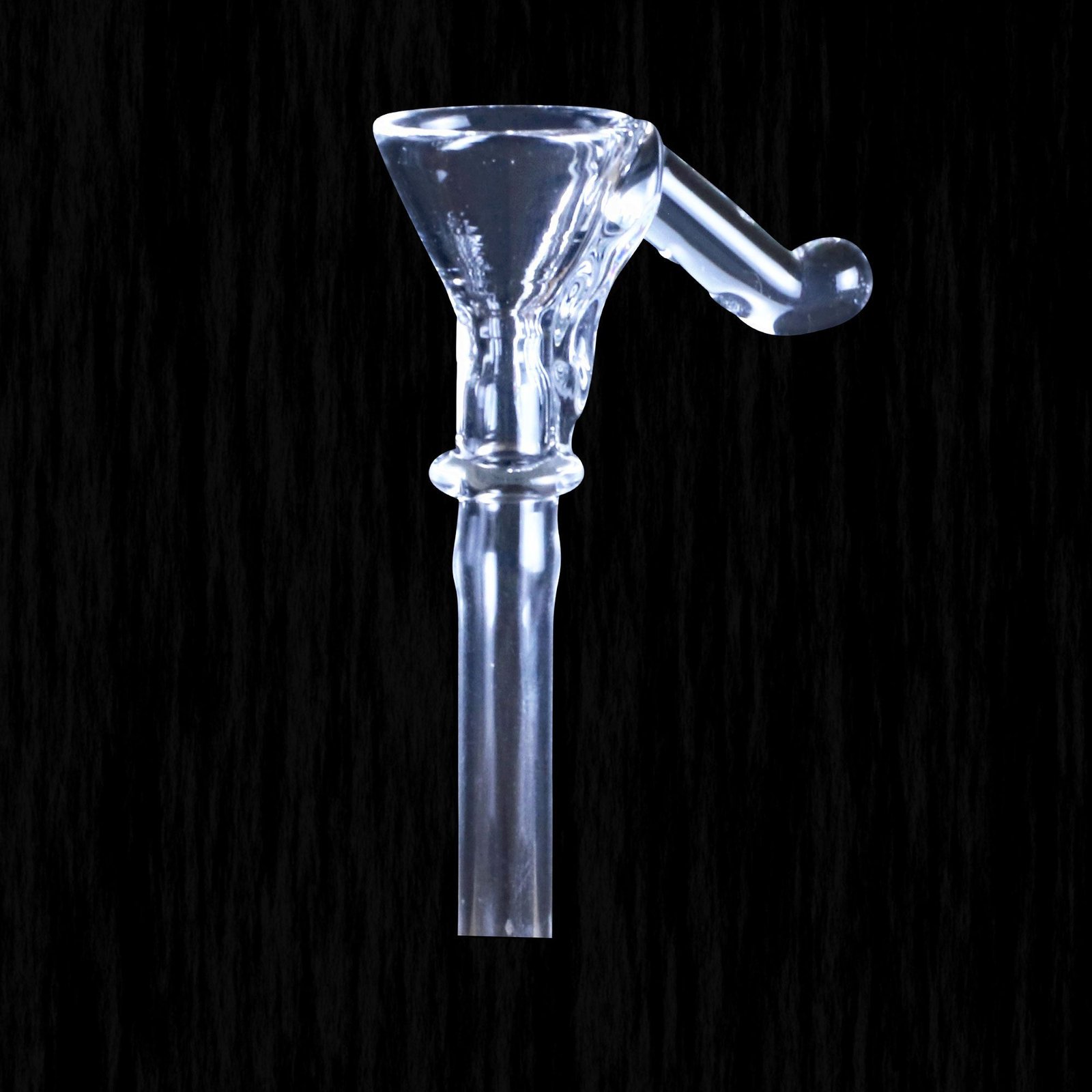 408-8-Funnel Style Bowl Clear Handle Glass Pipe