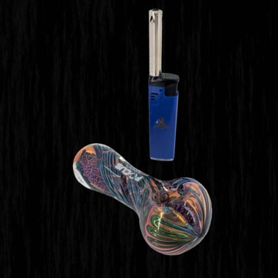 Aurora Borealis Glass Hash Pipe