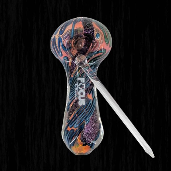 Aurora Borealis Glass Hash Pipe