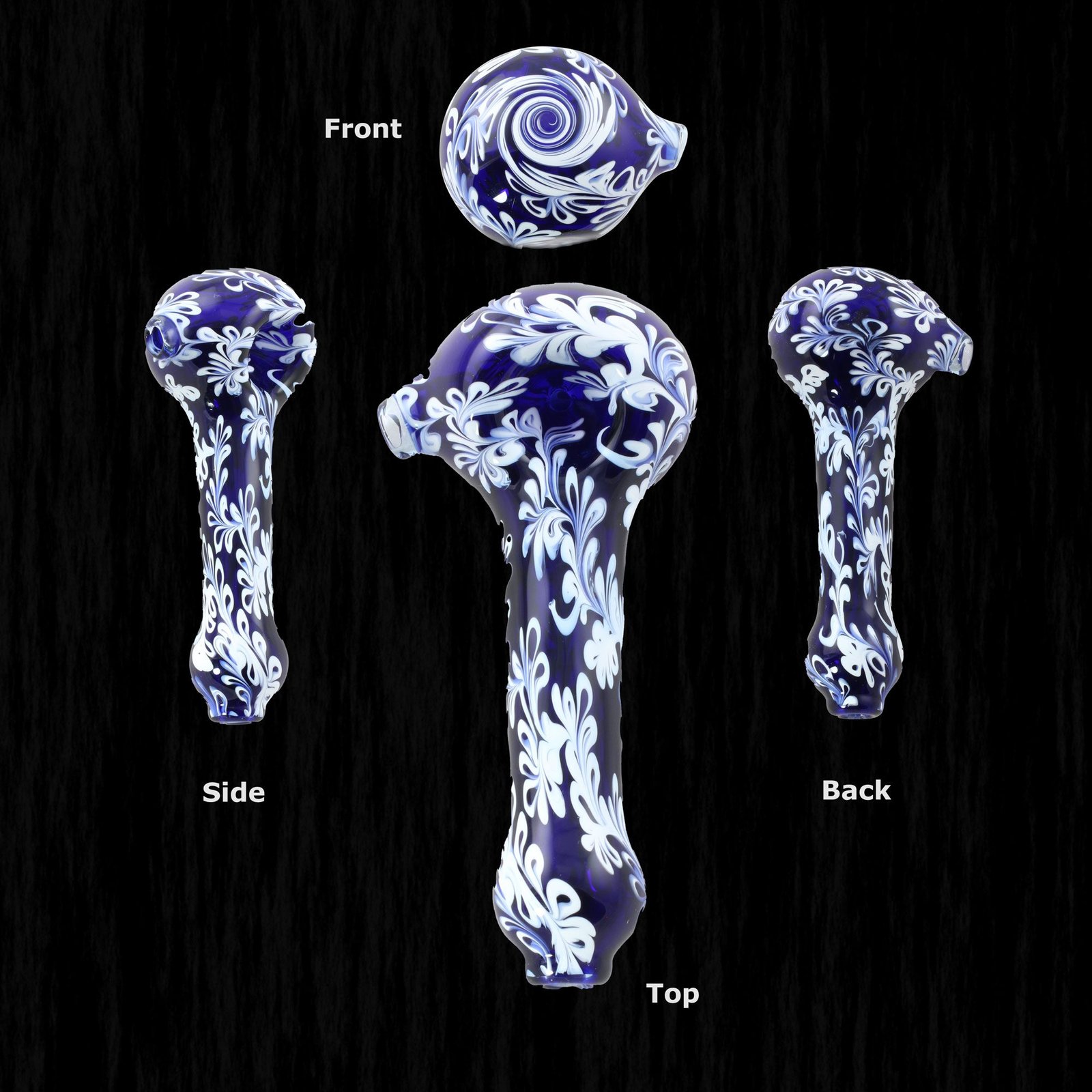 Blue Calligraphy Glass Pipe