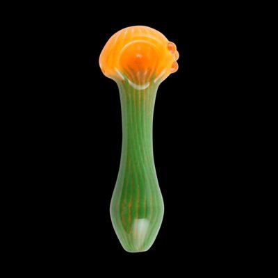 Faded Frit Ribbed Glass Pipe