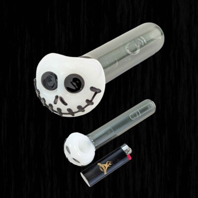 Jack Skull Monsoon Glass Bubbler Water Pipe