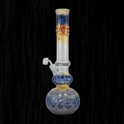 Gob Smacker Blue Glass Water Pipe