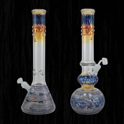 Gob Smacker Blue Glass Water Pipe