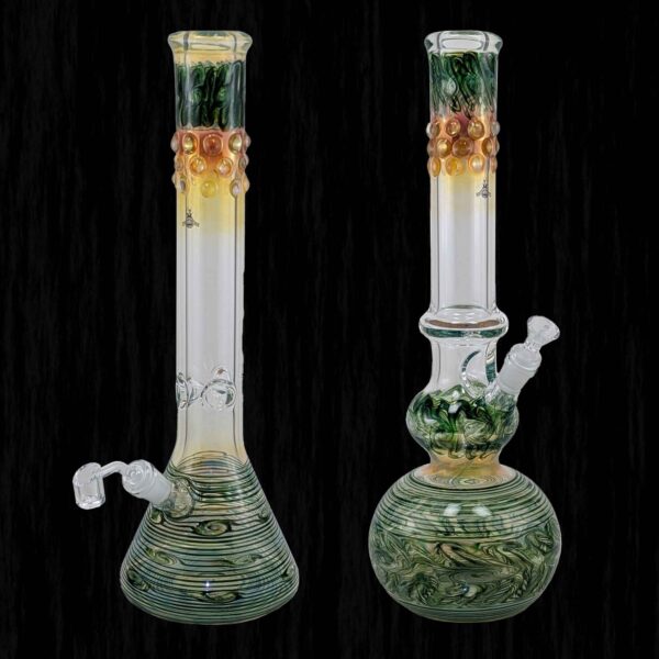 Gob Smacker Green Glass Water Pipe