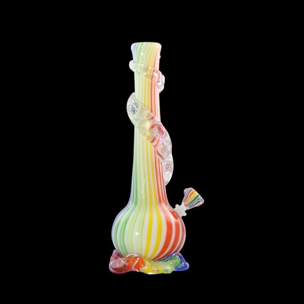 Rainbows End With Dichro Ribbon Glass Water Pipe