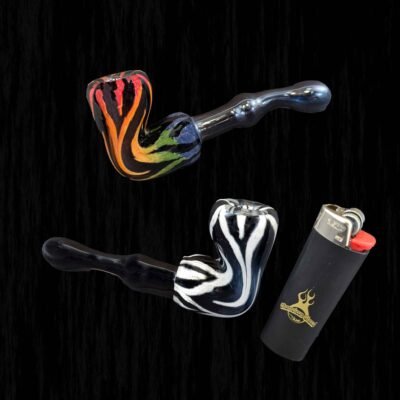 Zebra Print Briar Glass Pipe