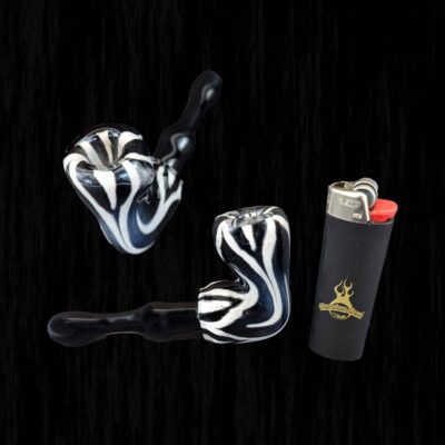 Zebra Print Briar Glass Pipe