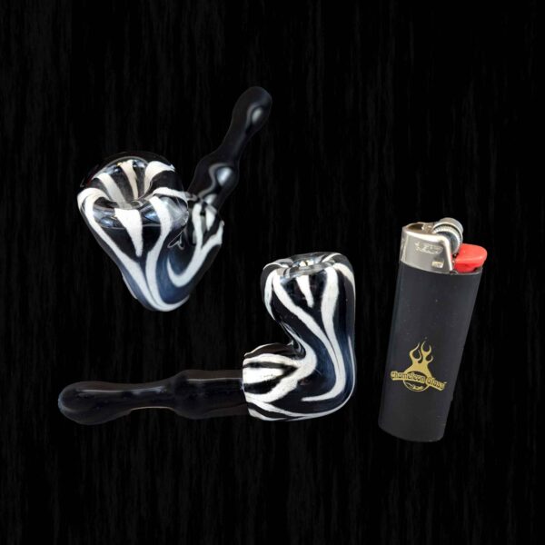Zebra Print Briar Glass Pipe