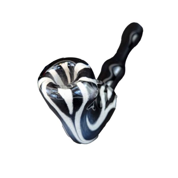 Zebra Print Briar Glass Pipe