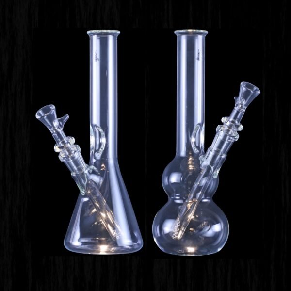 Atmosphere Series Clear Water Pipes in Classic base and Beaker style with an ice pinch in the neck
