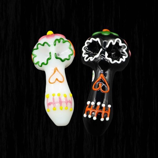 Day of the Dead Glass Pipe | Chameleon Glass