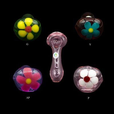 Flower Head Glass Pipes In Many Colors
