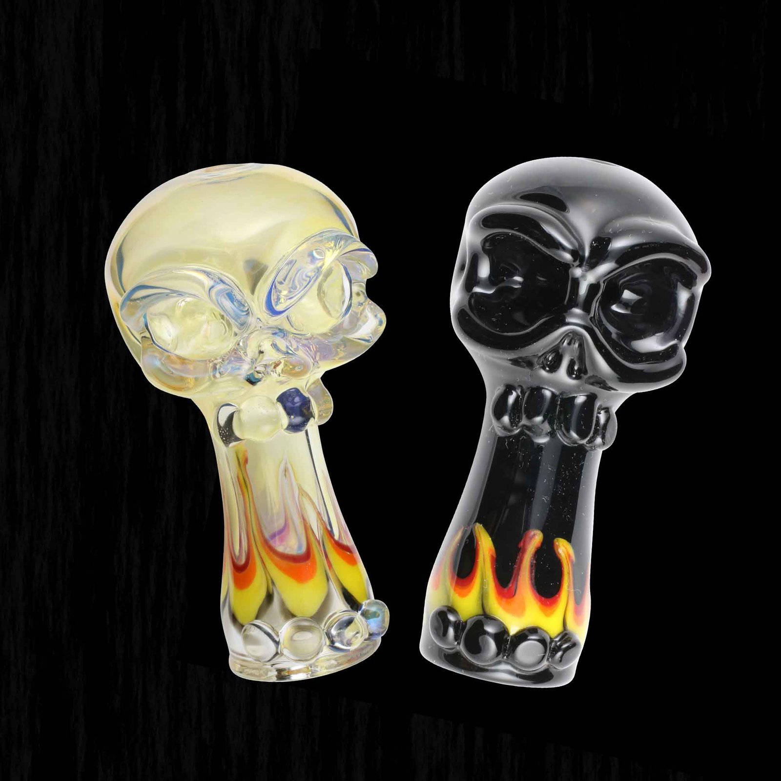 Fire Breathing Skull Glass Pipe