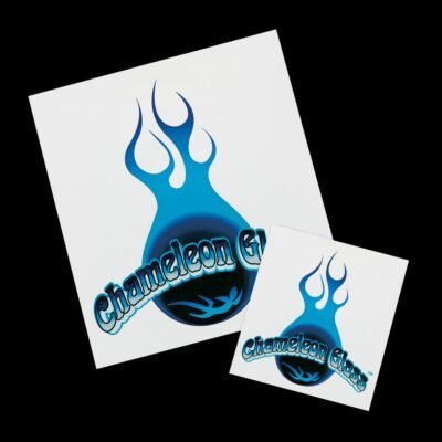 Chameleon Glass Logo Stickers